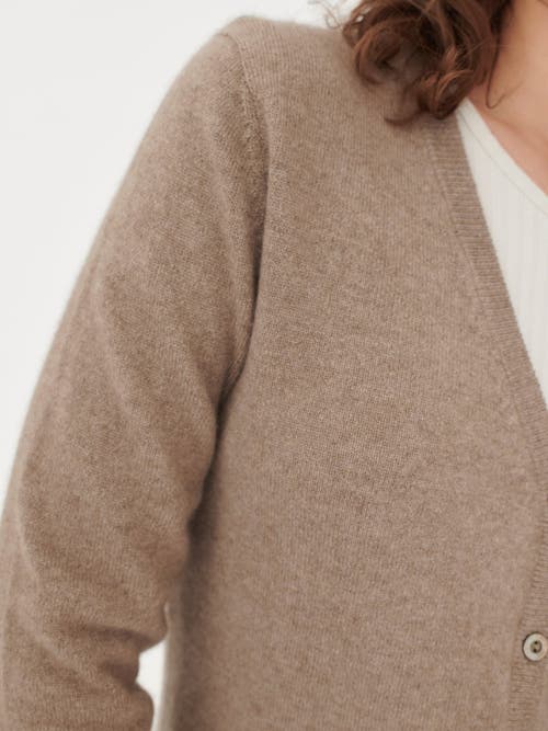 Gobi Mongolian Cashmere V-neck Cardigan In Taupe