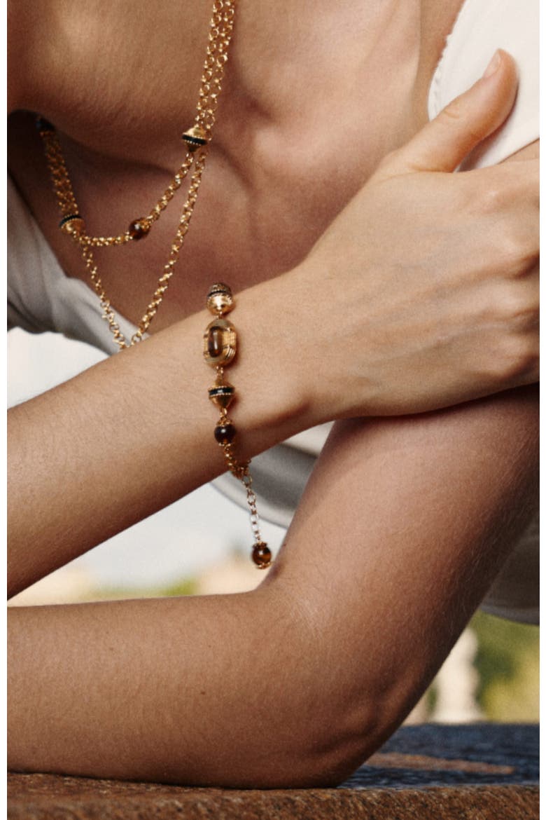 Roman Night Bracelet, Alternate, color, Brown & Gold