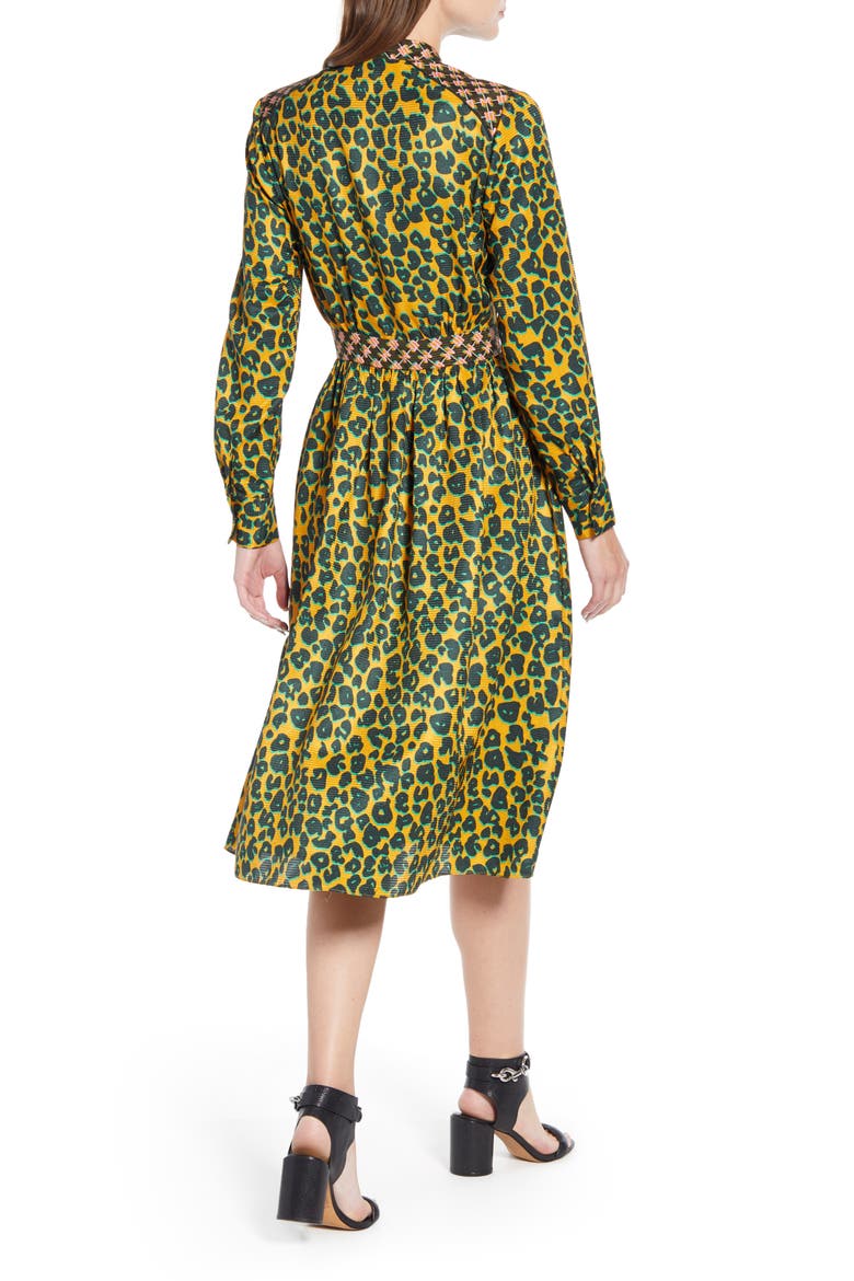 Long Sleeve Mixed Print Midi Dress, Alternate, color, COMBO L