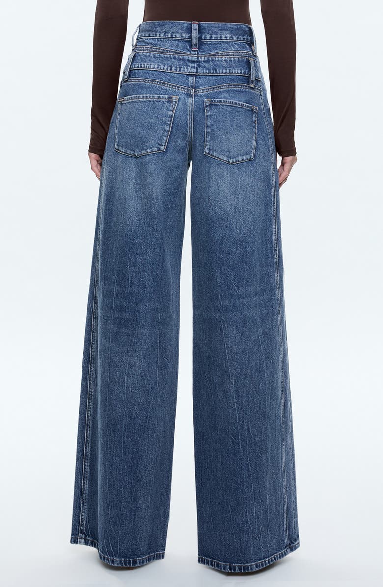 Alice + Olivia Double Waistband Wide Leg Jeans, Alternate, color, 
