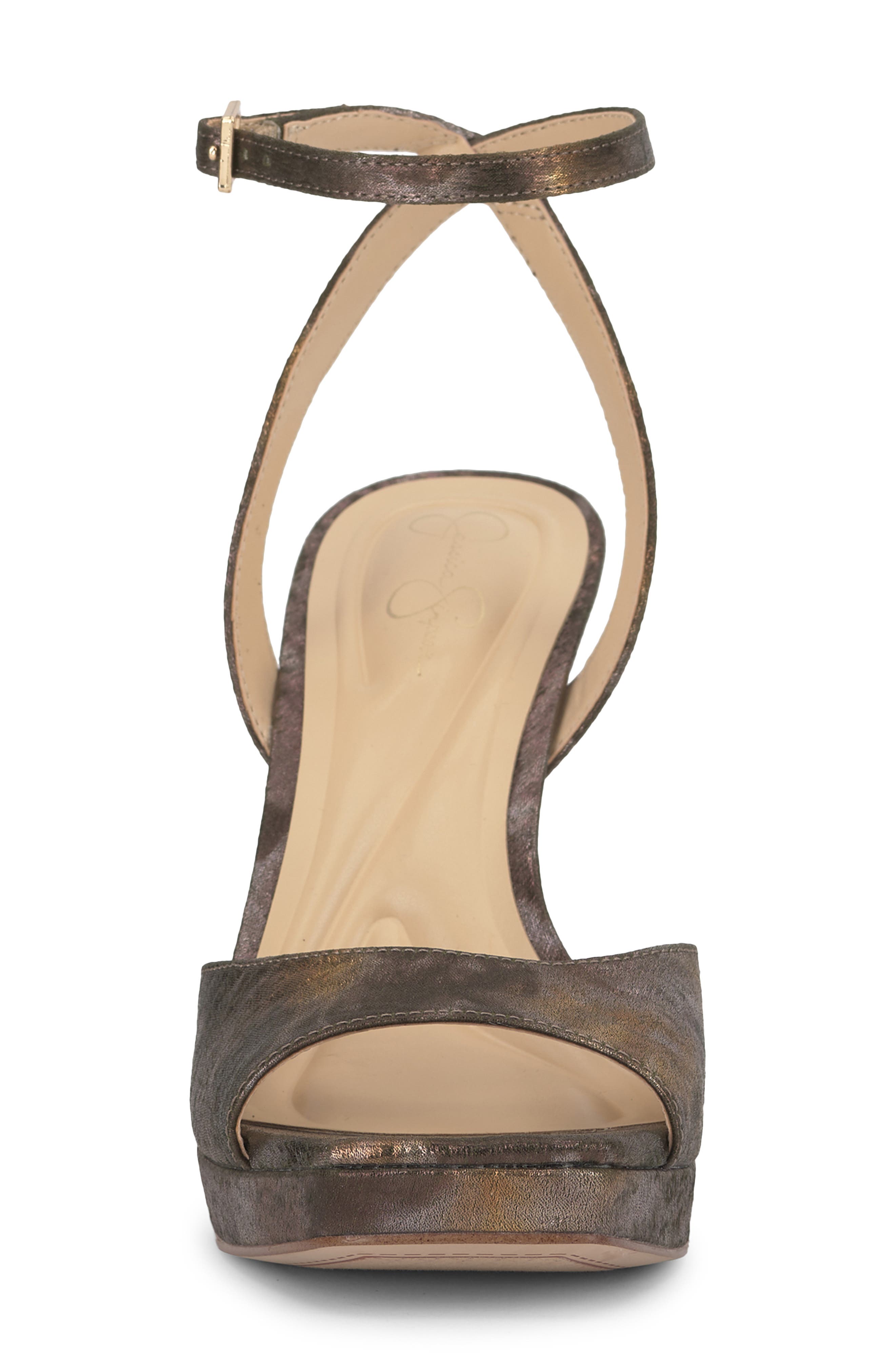 Jixte Ankle Strap Platform Sandal, Alternate, color, METALLIC