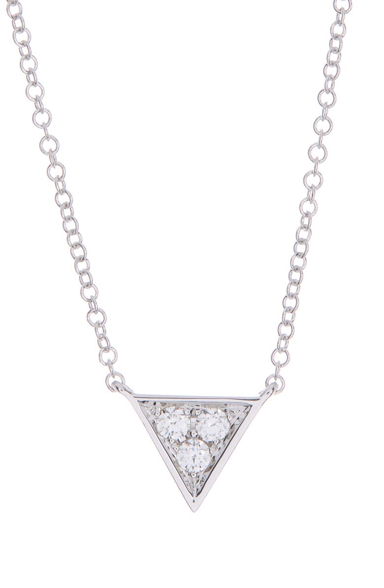 RON HAMI 14K White Gold Diamond Triangle Pendant Necklace - 0.11 ctw, Main, color,
