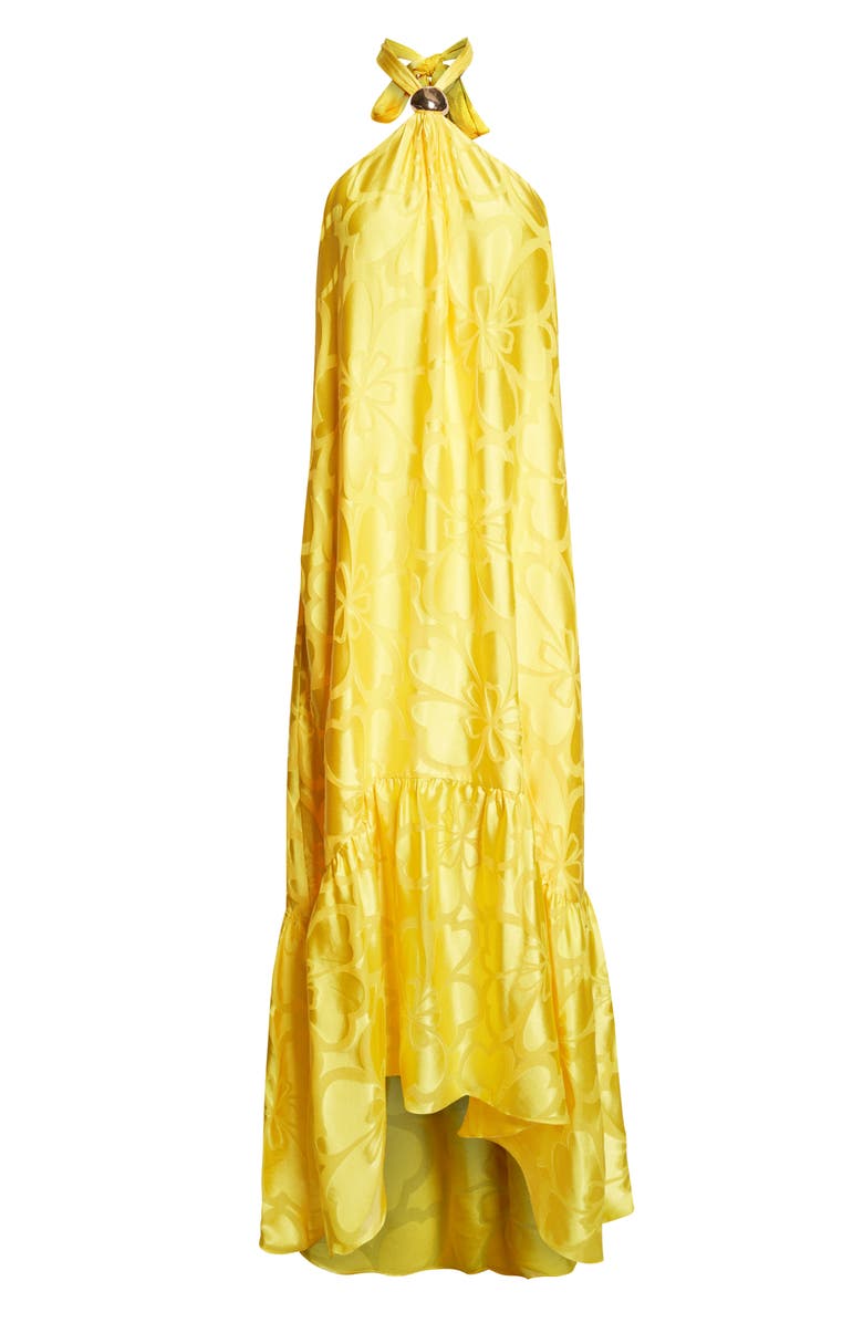 Ramy Brook Zelda Floral Halter Jacquard Gown, Alternate, color, 