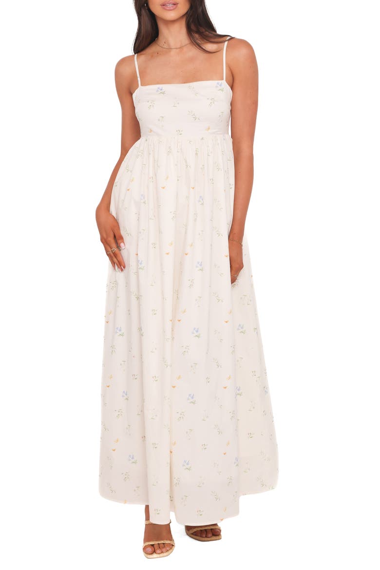 Odessa Print Sleeveless Maxi Dress, Main, color, WHITE FLORAL