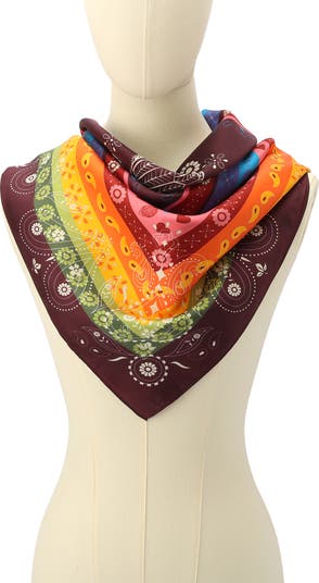 Folk Print Square Scarf