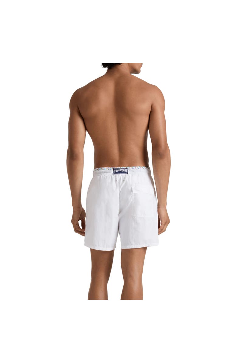 Vilebrequin Men Swim Shorts Bicolor Micro Ronde des Tortues, Alternate, color, White