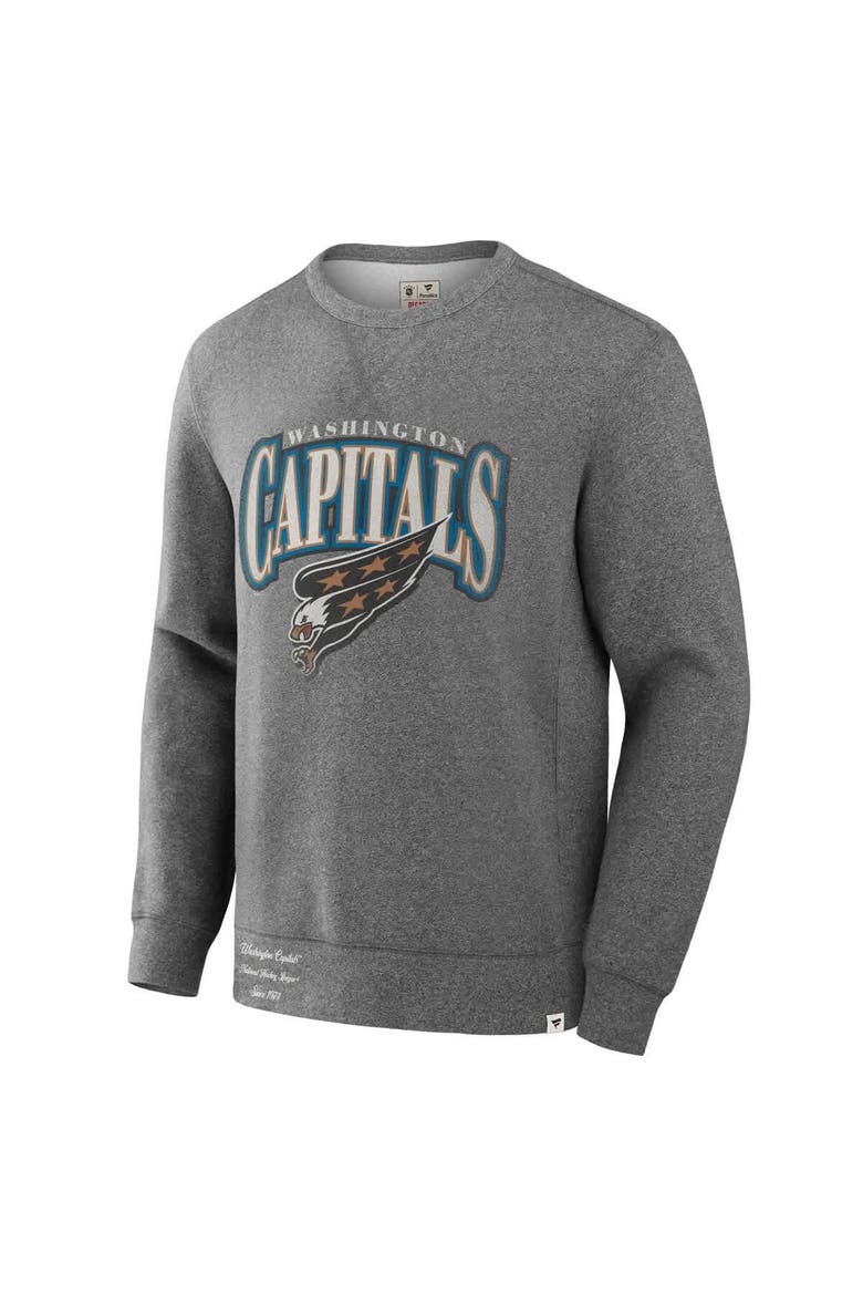 Men's Fanatics Heather Gray Washington Capitals Decades Collection Legendary Fleece Pullover Sweatshirt, Alternate, color, Heather Gray