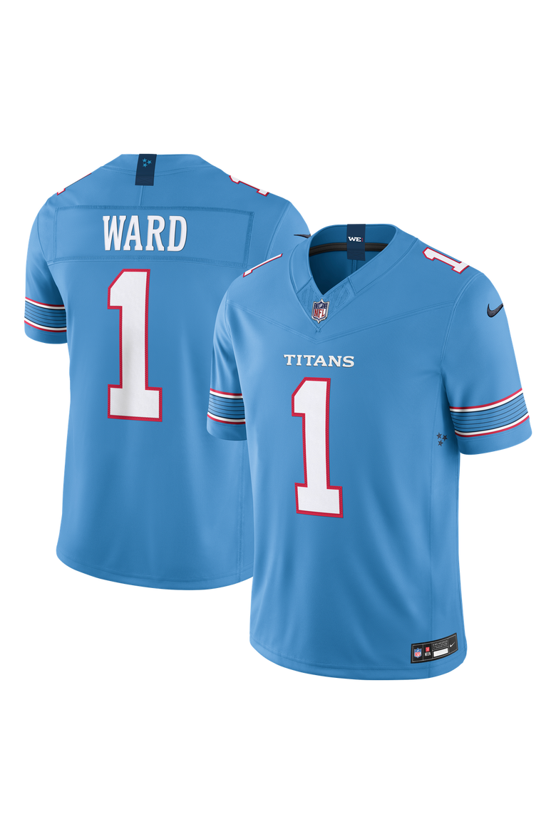 Men's Nike Cameron Ward Light Blue Tennessee Titans Team Vapor F.U.S.E. Stitched Limited Jersey, Main, color, Light Blue