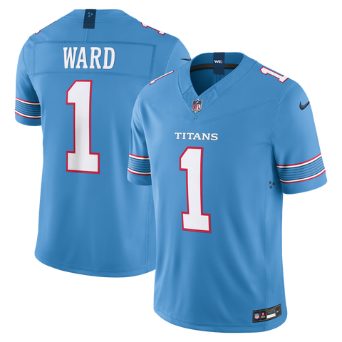 Men's Nike Cameron Ward Light Blue Tennessee Titans Team Vapor F.U.S.E. Stitched Limited Jersey
