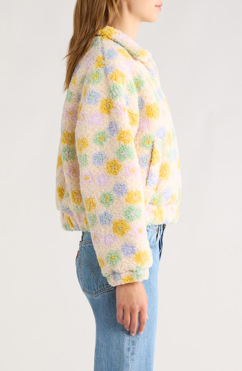 All in Favor Floral High Pile Fleece Jacket, Alternate, color, Multi Flower
