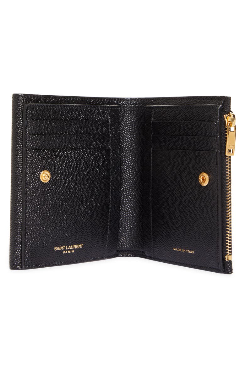 Uptown Leather Compact Wallet, Alternate, color, NERO
