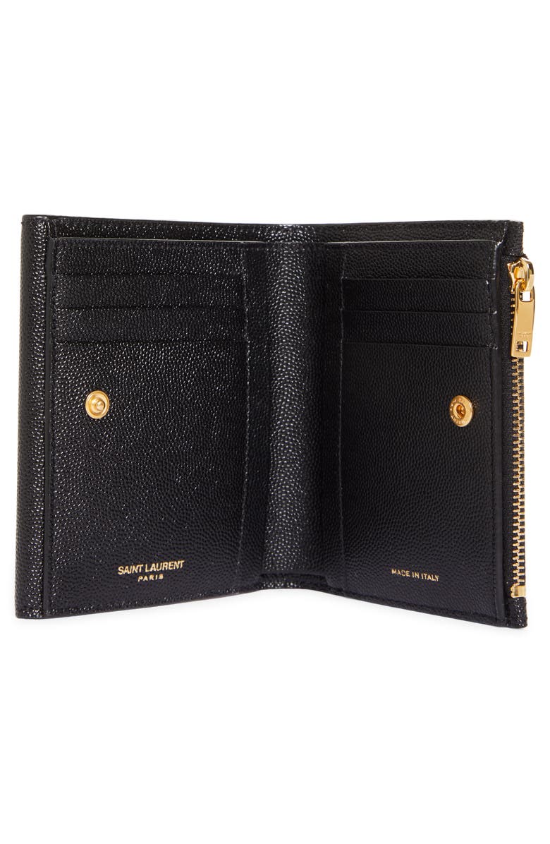 Saint Laurent Uptown Leather Compact Wallet, Alternate, color,