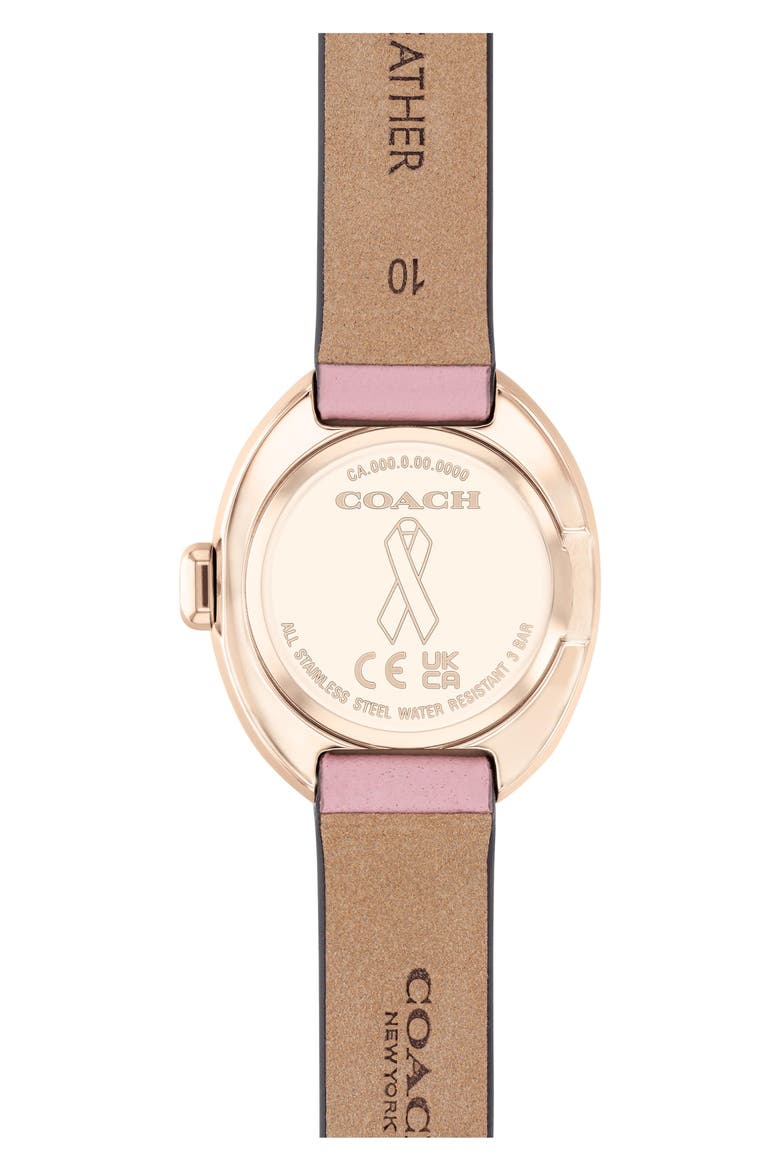 Sammy Leather Strap Watch, 22.5mm, Alternate, color, PINK