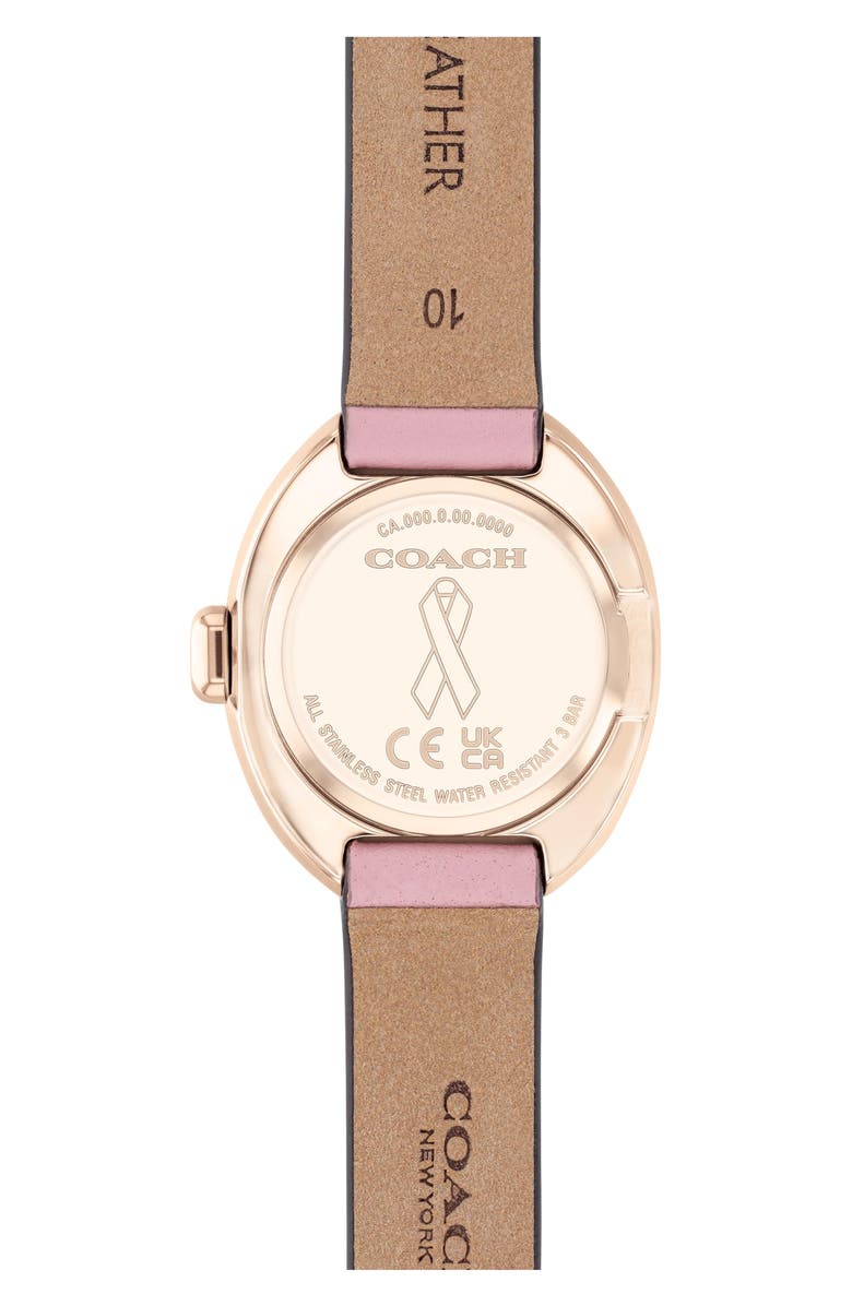 COACH Sammy Leather Strap Watch, 22.5mm, Alternate, color, Pink