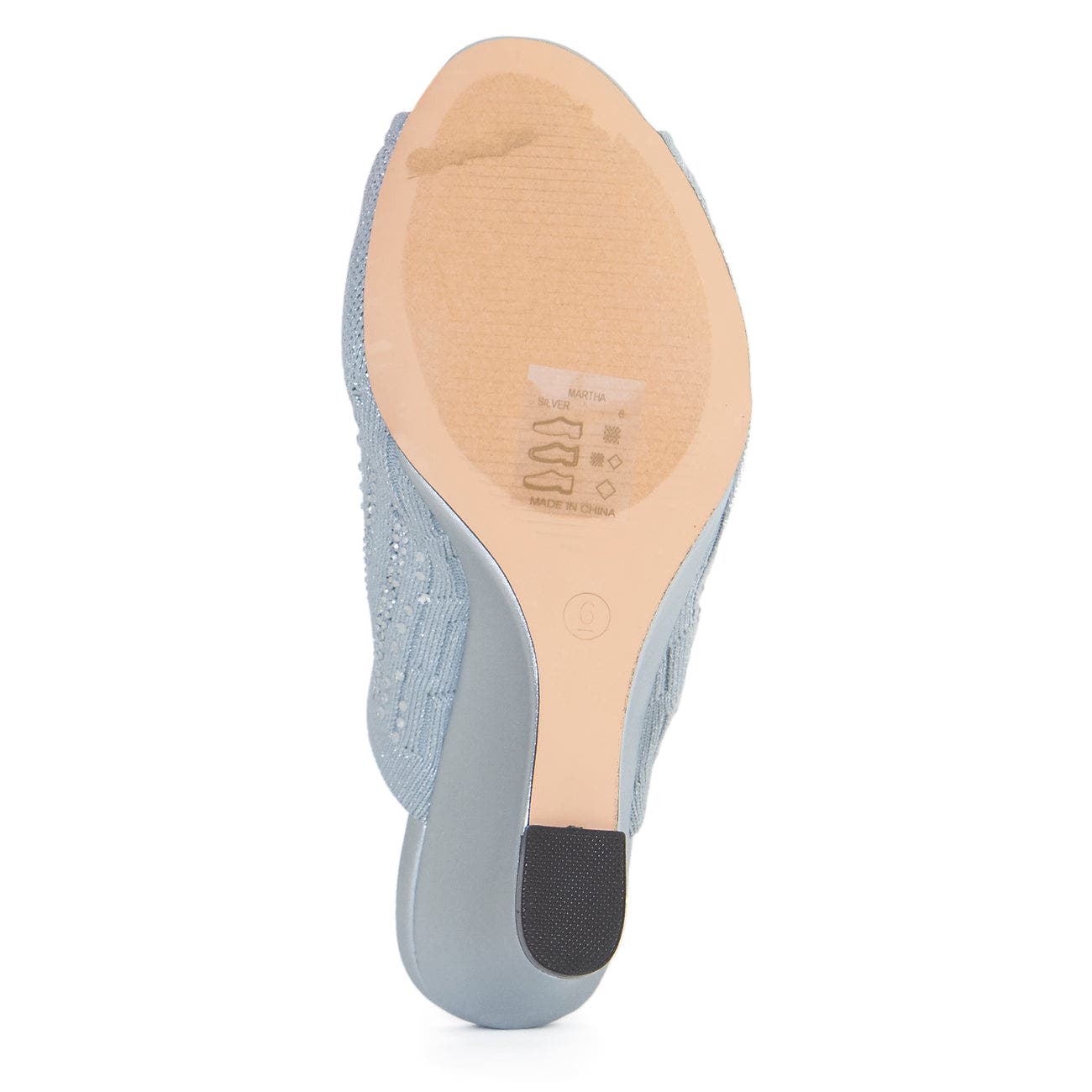 Lauren Lorraine Martha Wedge Sandal, Alternate, color, Silver