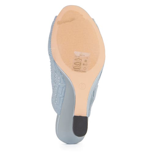 Lauren Lorraine Martha Wedge Sandal In Silver
