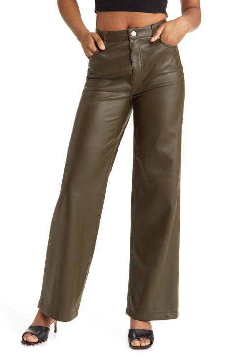 Franklin High Waist Faux Leather Wide Leg Pants