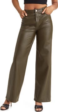 BLANKNYC Franklin High Waist Faux Leather Wide Leg Pants