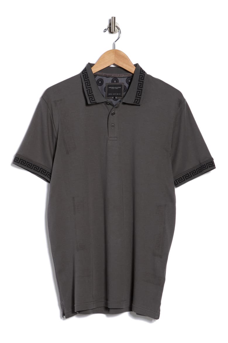 Geo Tipped Polo, Alternate, color, CHARCOAL