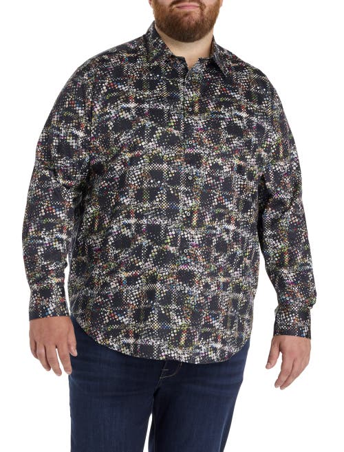 Robert Graham Dxl Big & Tall Grid Textured Sport Shirt In Multi