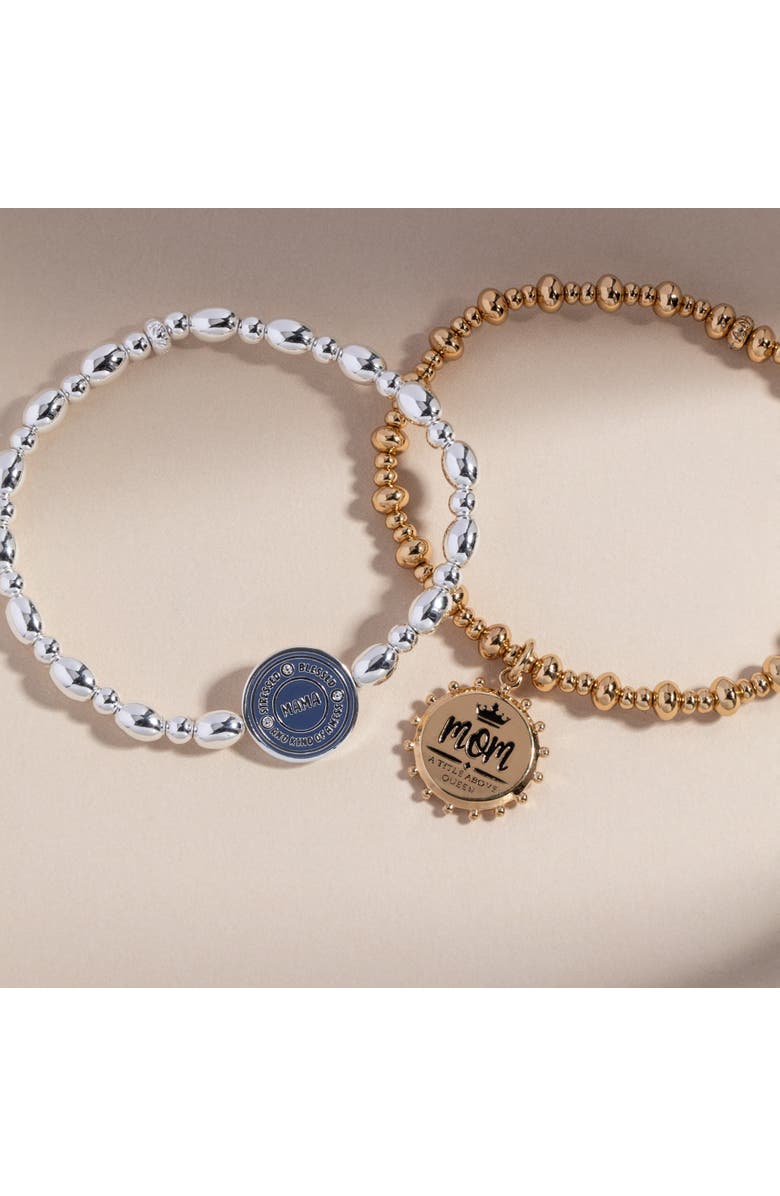 Alex and Ani BILY Mom - Title Above Queen Stretch Bracelet, Alternate, color, Gold