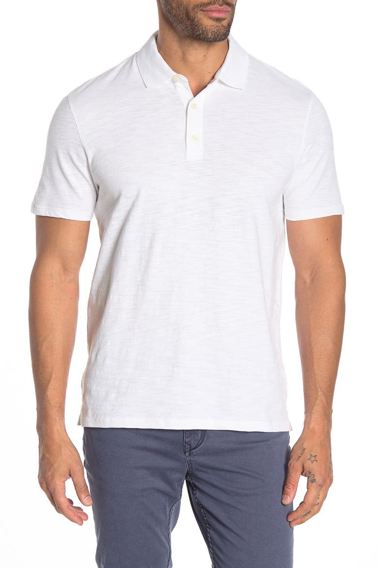 Short Sleeve Slub Polo, Main, color, OPTIC WHITE