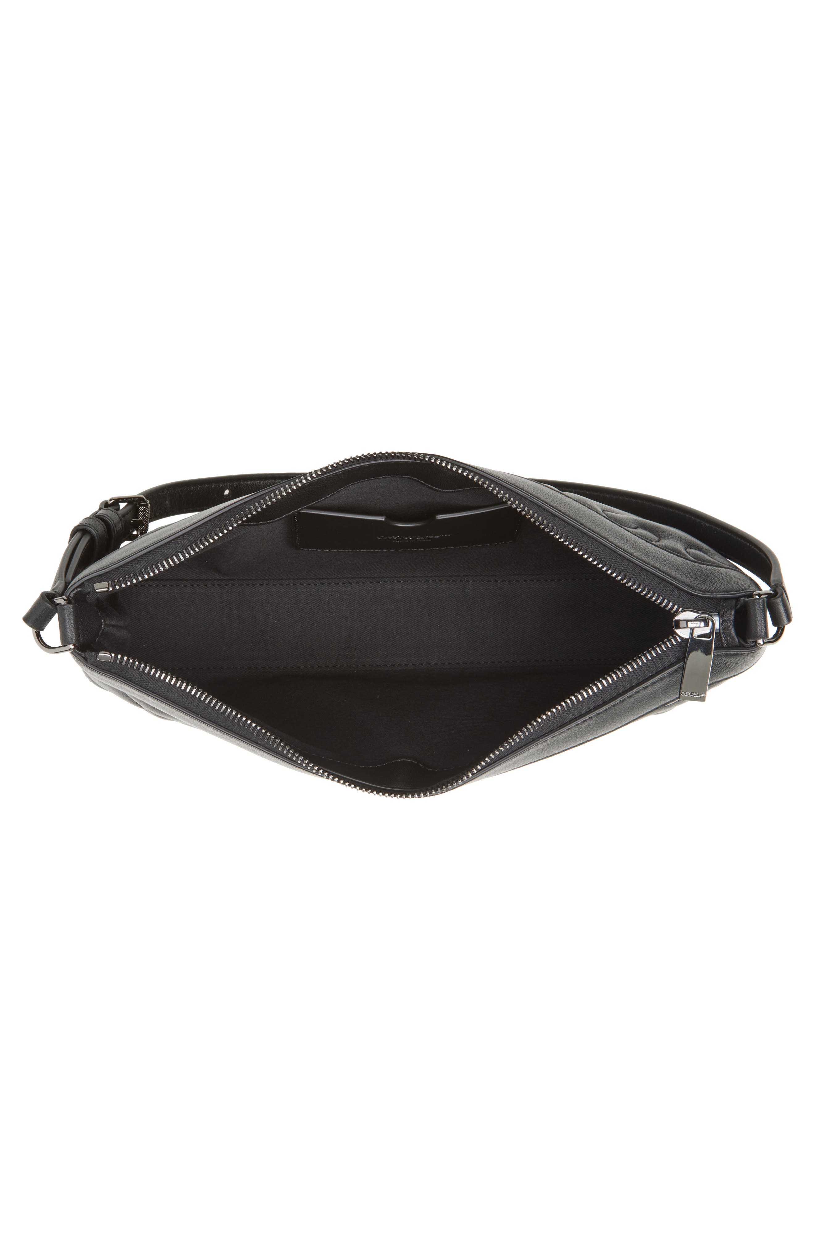 Arrow Quilted Leather Shoulder Bag, Alternate, color, 1000 BLACK