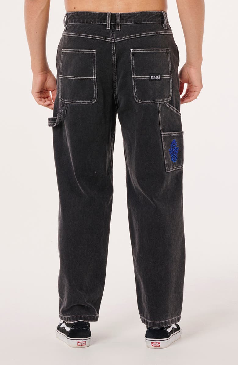 Rip Curl Raw Energy Baggy Carpenter Pants, Alternate, color, Black