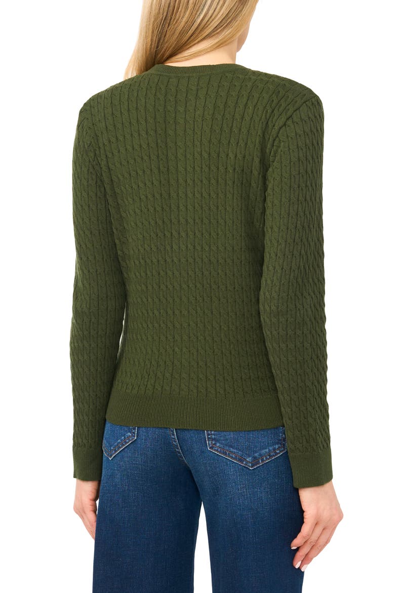 Cable Stitch Cotton Cardigan, Alternate, color, MIDNIGHT SAGE