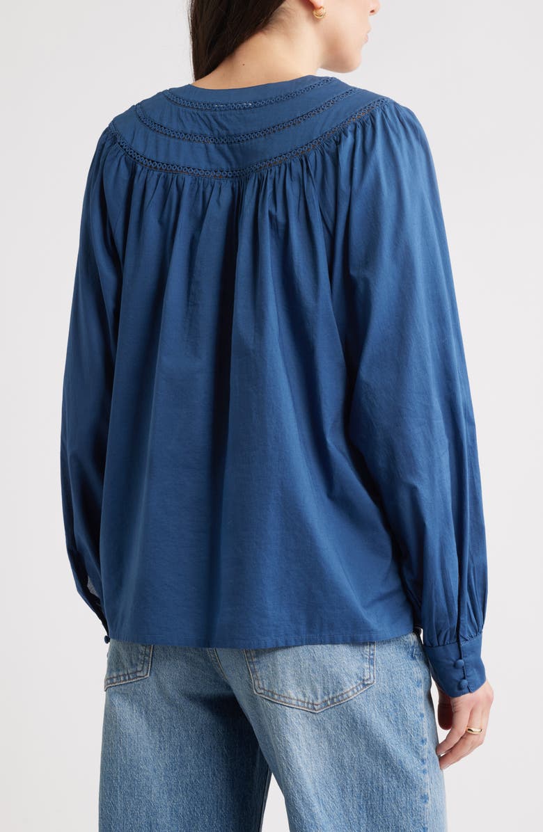 Caslon<sup>®</sup> Cotton Voile Popover Top, Alternate, color, Navy Denim