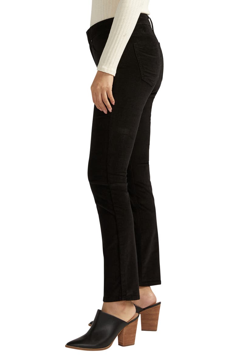 Silver Jeans Co. Suki Straight Leg Corduroy Pants, Alternate, color, Black