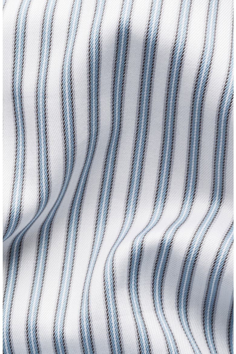 Slim Fit Stripe Twill Cotton Dress Shirt, Alternate, color, LIGHT BLUE