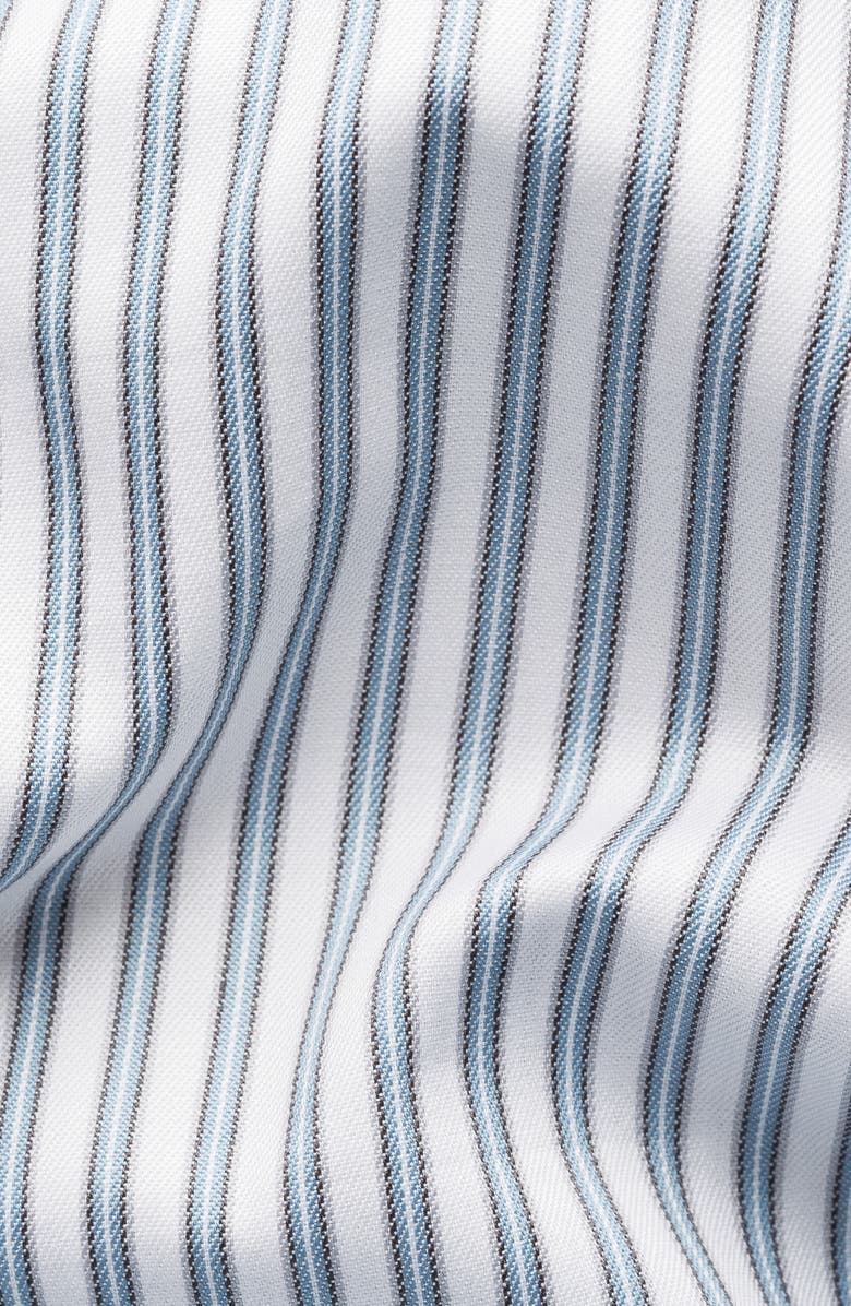 Eton Slim Fit Stripe Twill Cotton Dress Shirt, Alternate, color, Light Blue