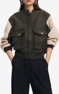 Desigual Bucharest Mix Media Bomber Jacket