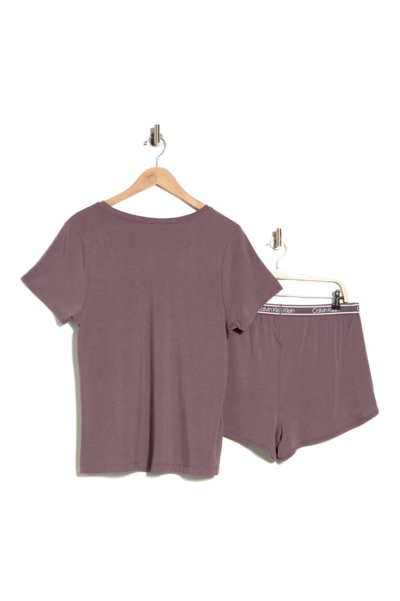 V-Neck T-Shirt & Shorts 2-Piece Pajama Set, Alternate, color, SPARROW