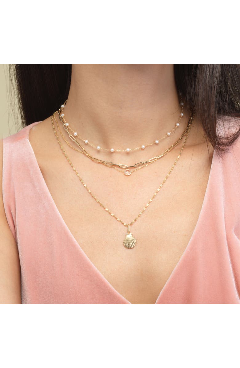 The Lovery Fine Jewelry White Topaz Single Bezel Necklace, Alternate, color, White Topaz