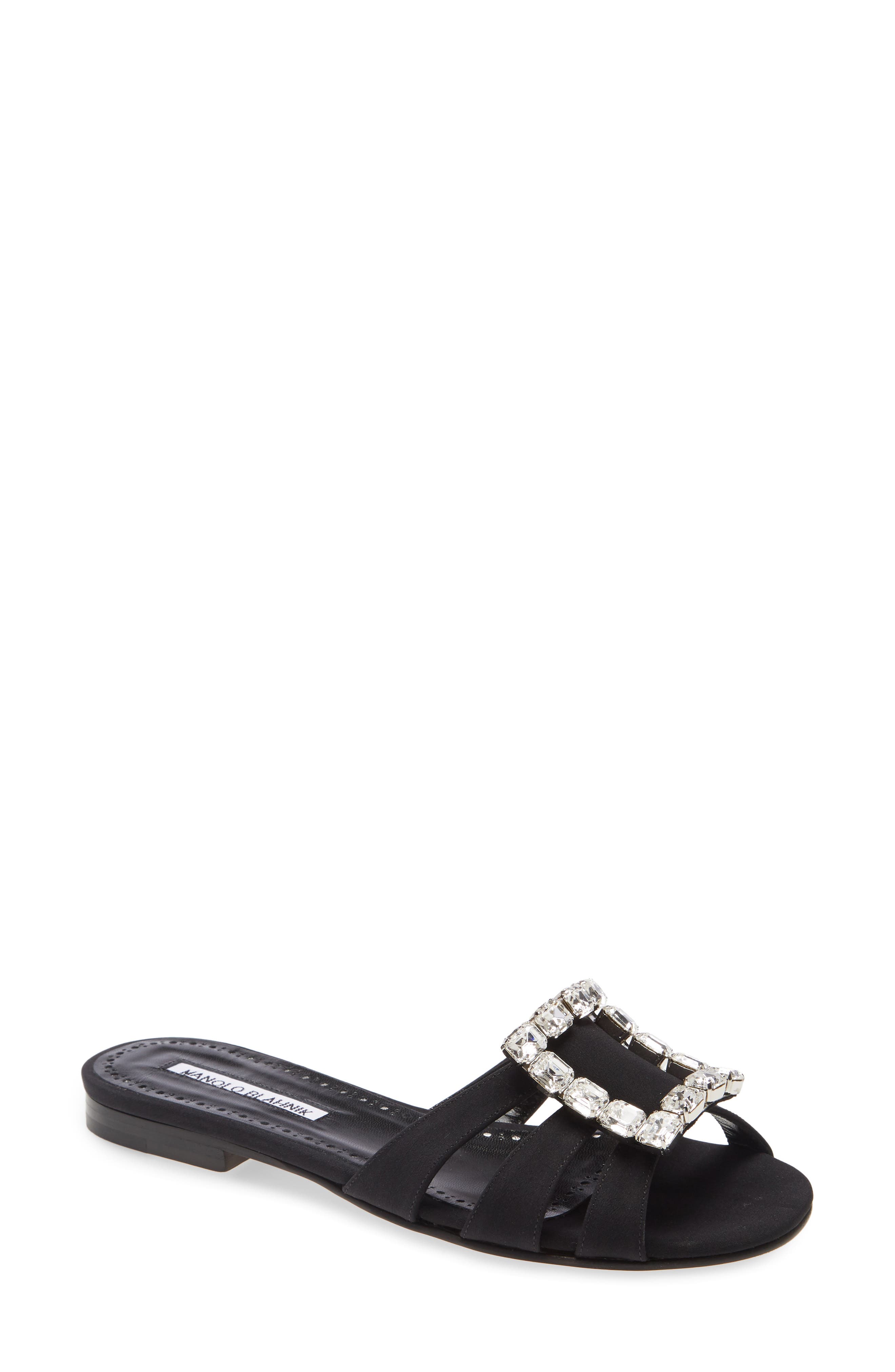 Manolo Blahnik Iluna Buckle Slide Sandal, Main, color, 
