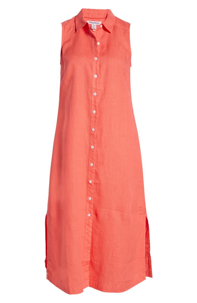 Tommy Bahama Two Palms Linen Shirtdress, Alternate, color, Pomodoro