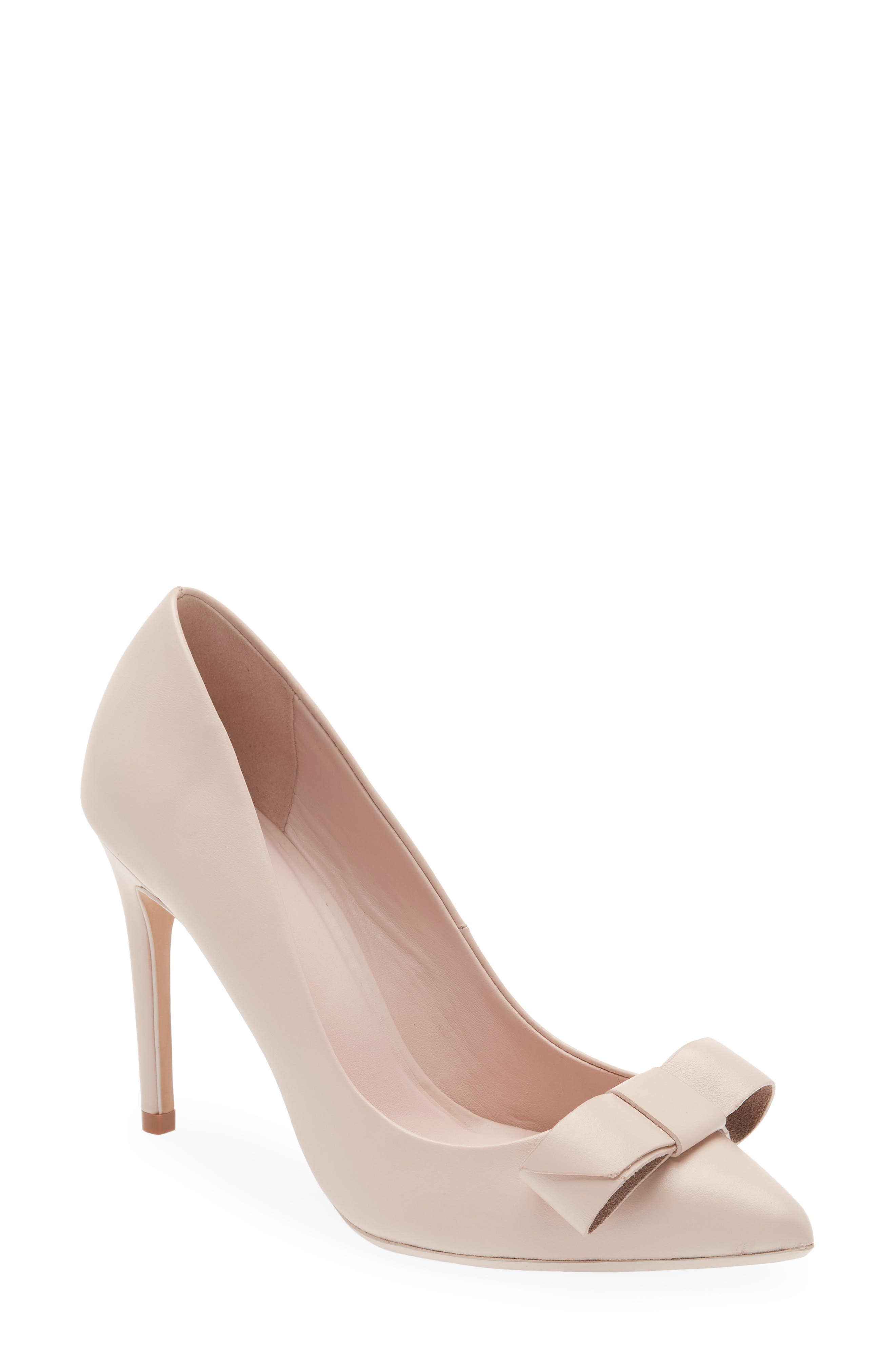 Zafinii Bow Pointed Toe Pump, Main, color, NUDE