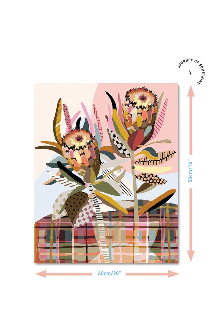 Paint By Numbers, Two Proteas, DIY Painting Craft Kit, Alternate, color, Multicolored