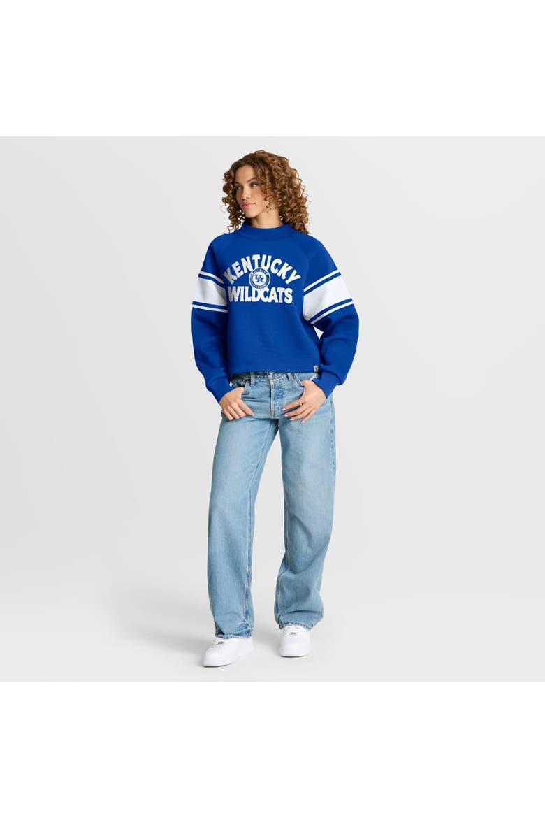Women's Fanatics Royal Kentucky Wildcats Oversized Hometown Premium Punt Coverage Raglan Pullover Sweatshirt, Alternate, color, Royal