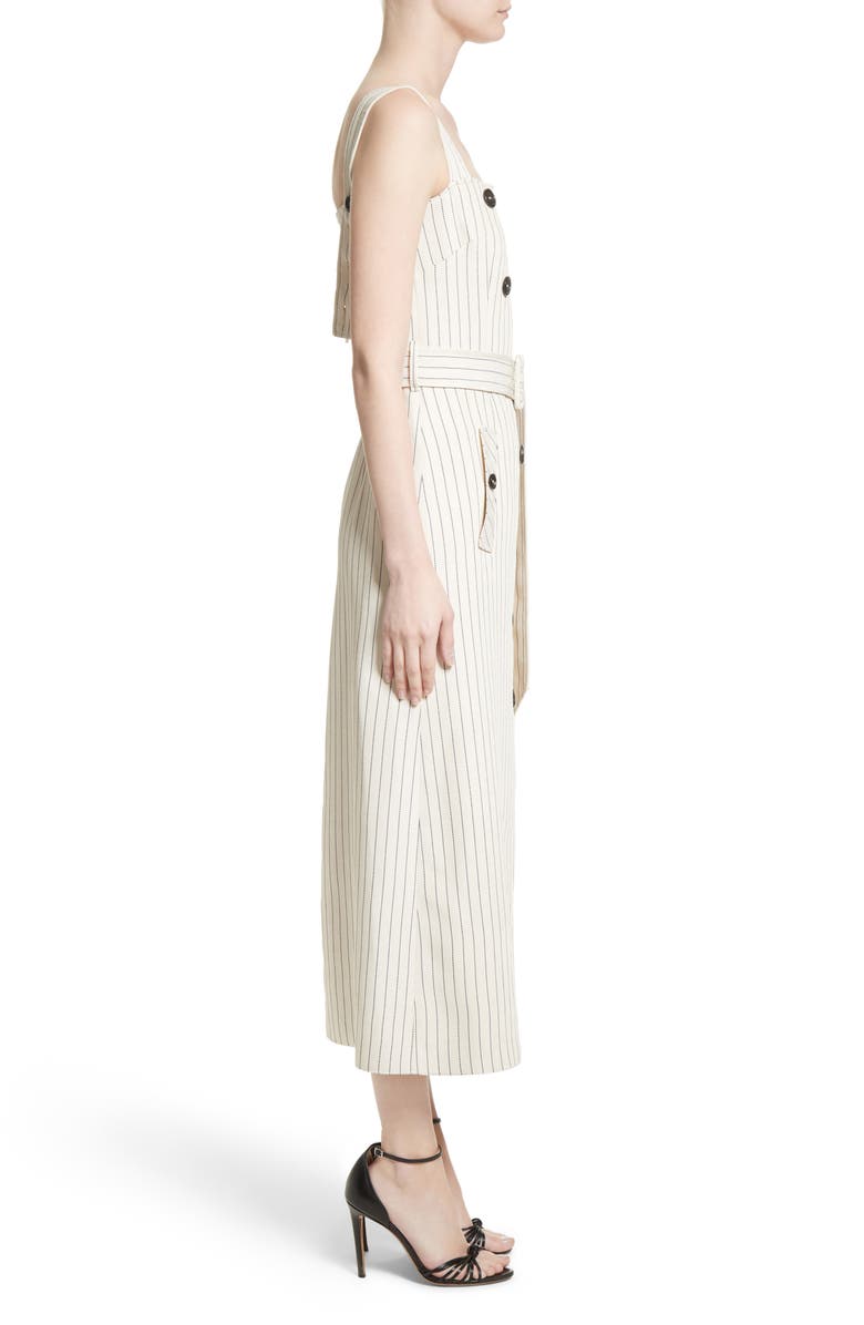 Altuzarra Audrey Button Detail Pinstripe Dress, Alternate, color, 