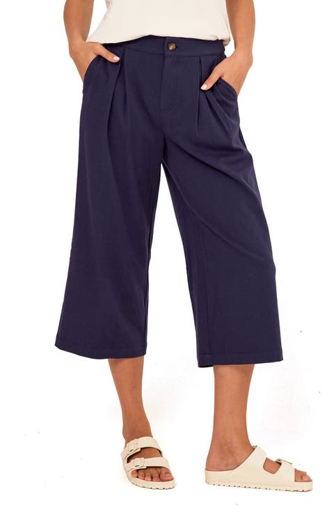 Mikki Pleated Stretch Twill Crop Pants