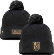 FANATICS Men's Fanatics Black Vegas Golden Knights Military Appreciation Cuffed Knit Hat with Pom