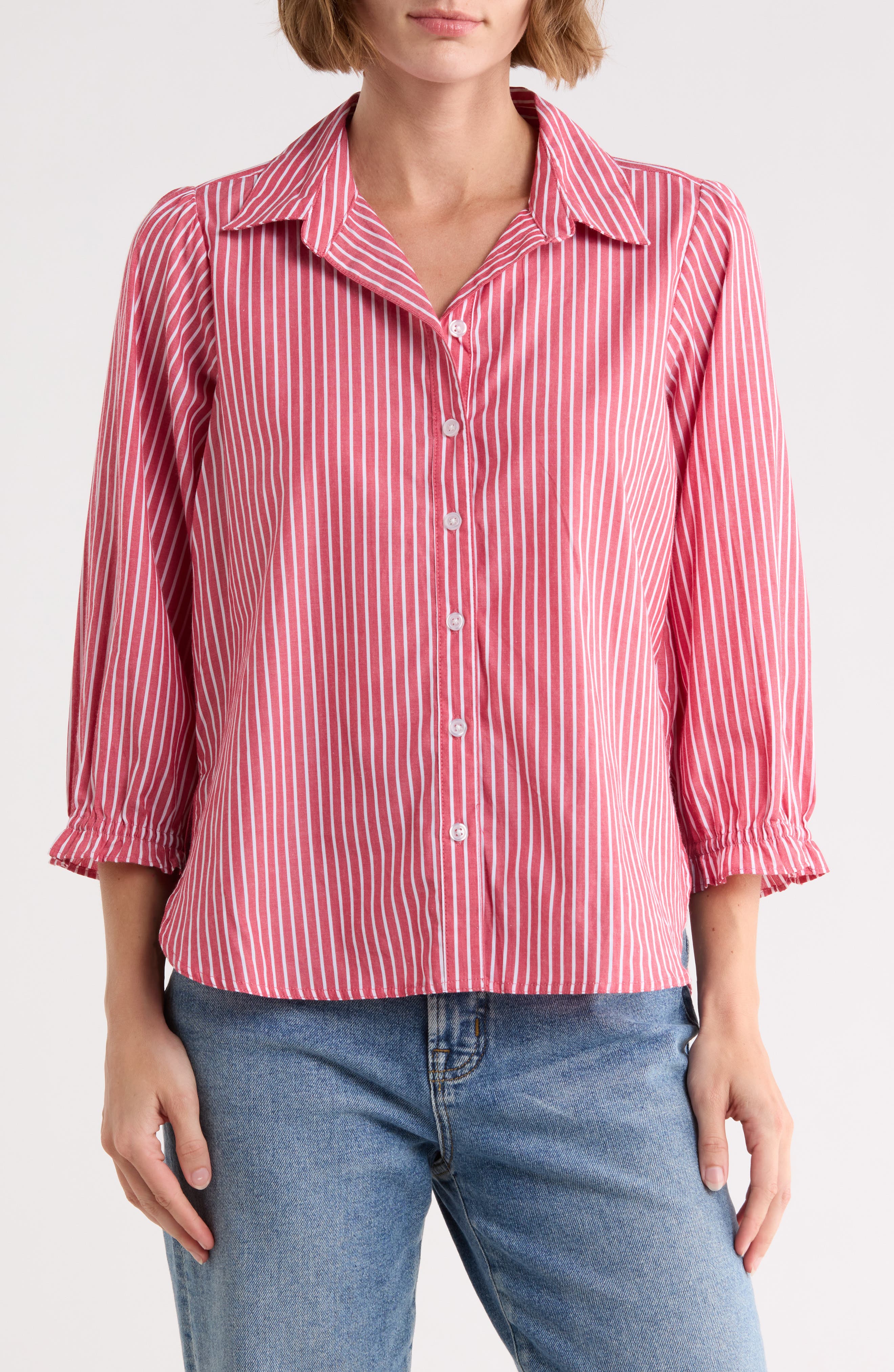 Sunset Striped Button Down Shirt