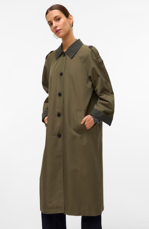 Vero Moda Lucia Maria Water Resistant Coat In Green