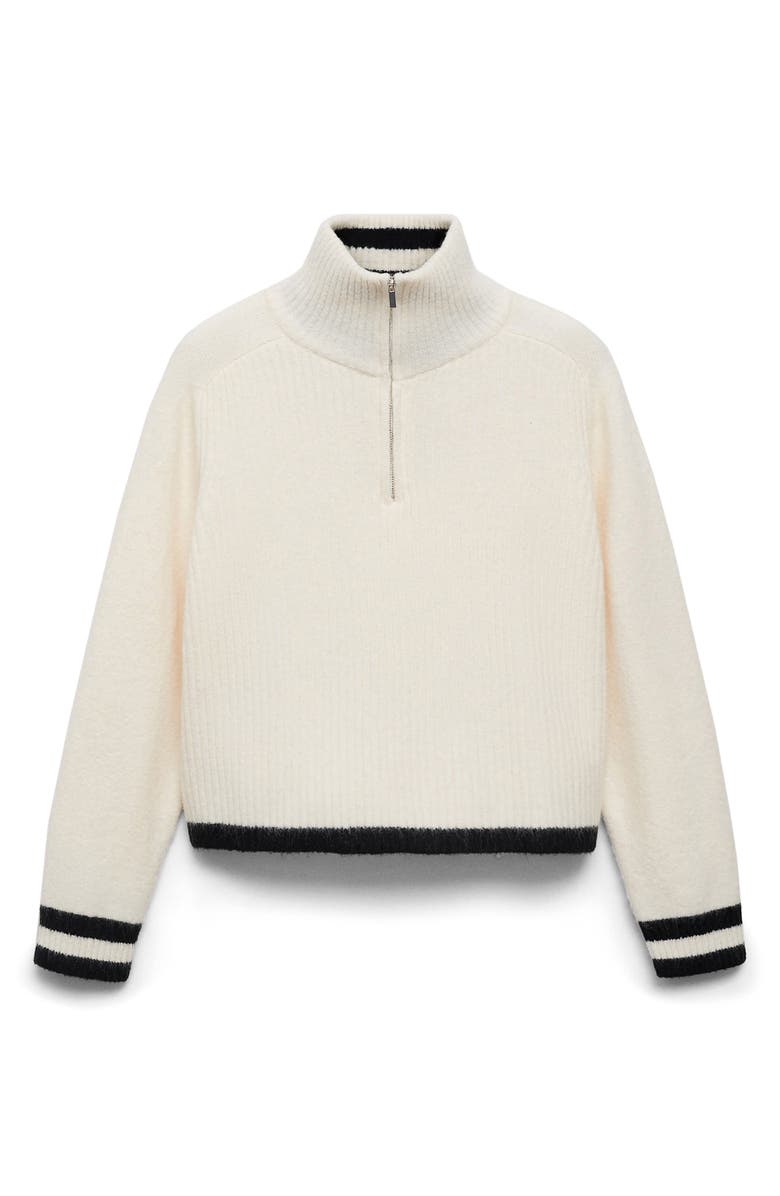 MANGO Stripe Half-Zip Sweater, Alternate, color,