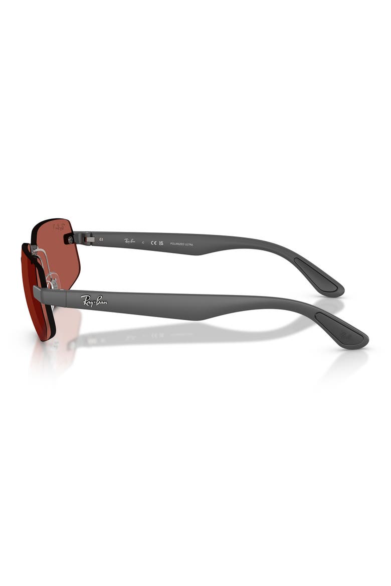 60mm Polarized Irregular Sunglasses, Alternate, color, SAND GREY / POLAR RED