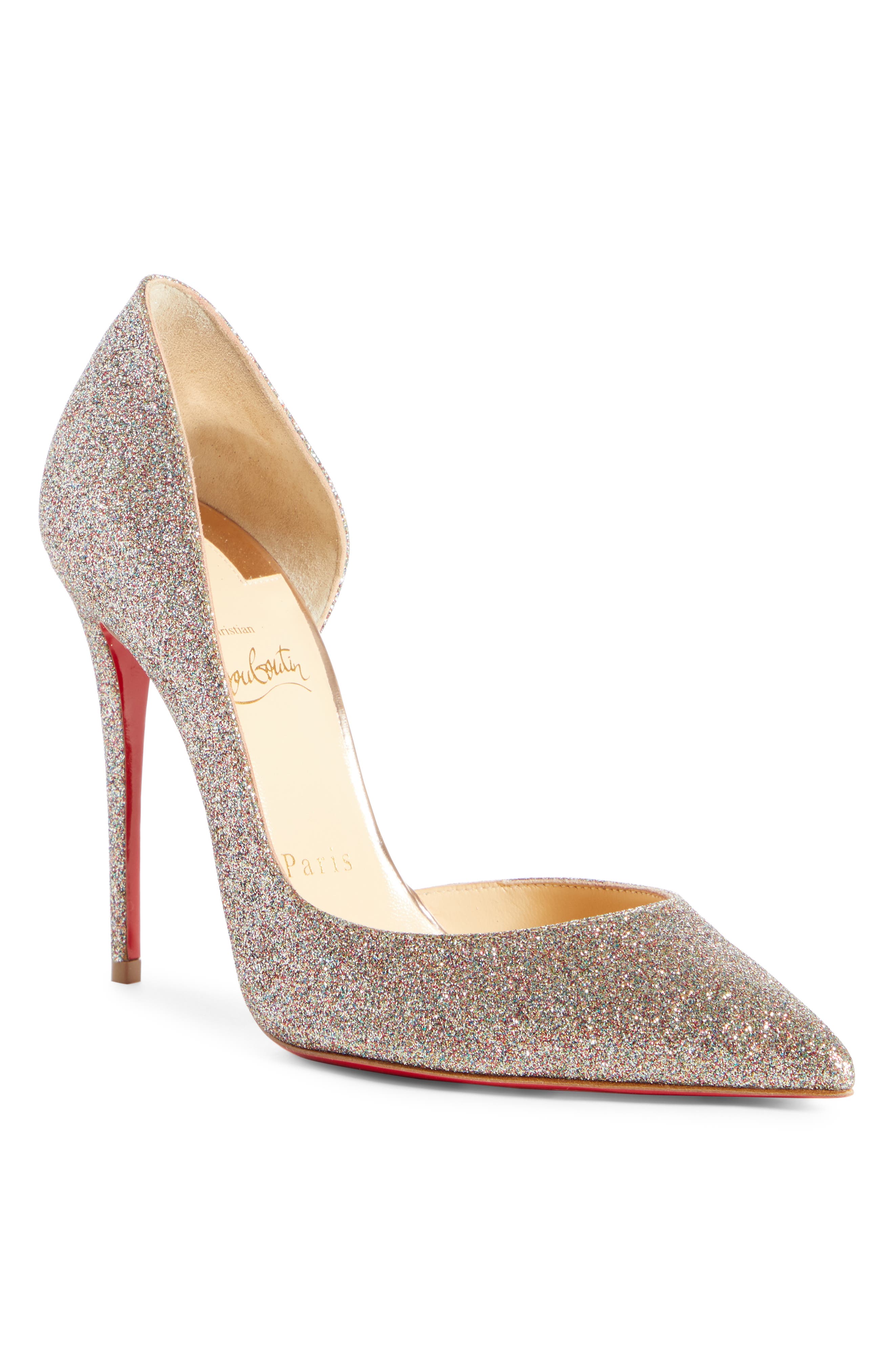 Christian Louboutin Iriza Half d'Orsay Glitter Pump, Main, color, 