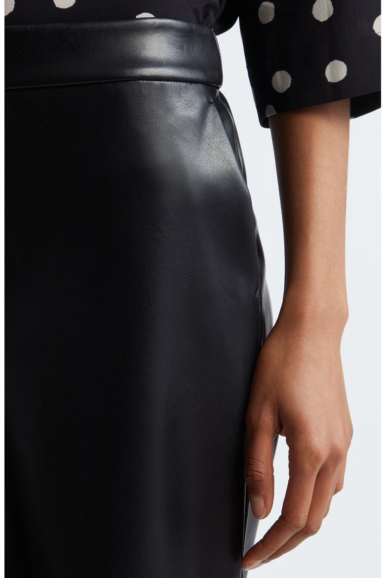 Lucina Faux Leather Wide Leg Crop Pants, Alternate, color, BLACK
